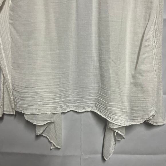 Promod White Gauzy Open Front Cardigan Size Small - Picture 10 of 11
